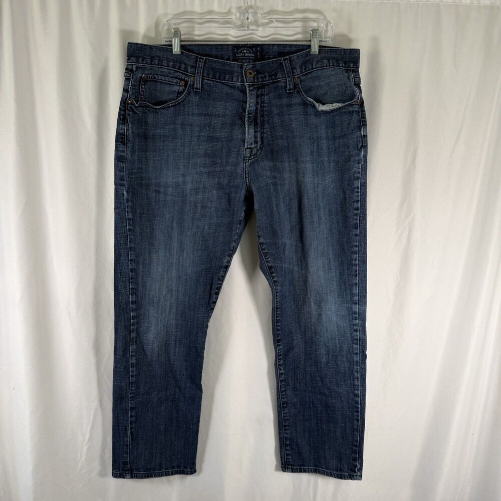Lucky Brand 221 Original Straight Jeans Men's 38x30 Medium Wash Cotton Blend